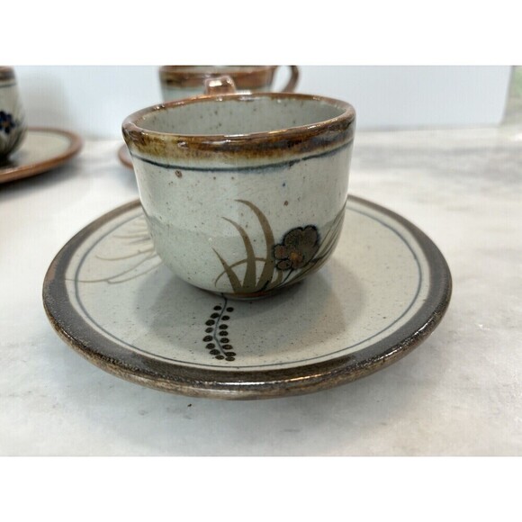 XOCHIQUETZAL Tonala Butterfly 4 Cups & Saucers by Teresa Duran Mexican Pottery - Picture 6 of 15